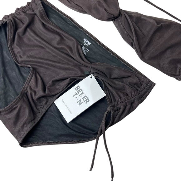 Better Tan Brown NEW Size Large Tan Through Bikini Set - Picture 4 of 11